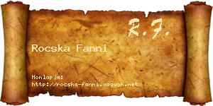 Rocska Fanni névjegykártya