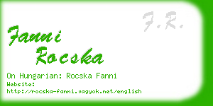 fanni rocska business card